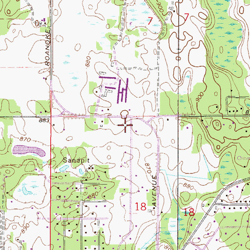 Topographic Map of Staples Cemetery, MN