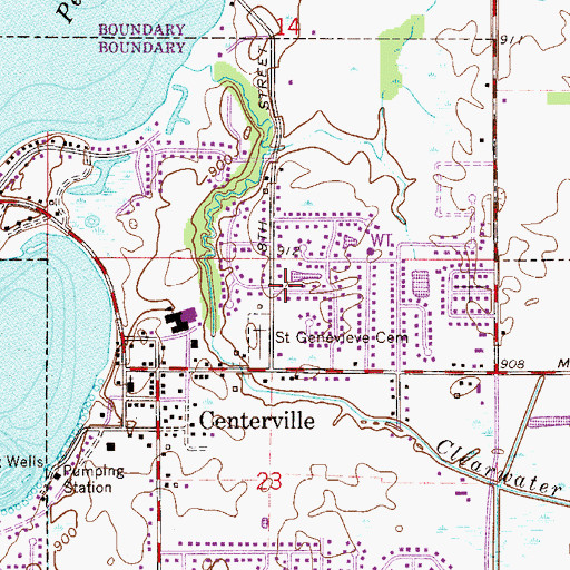 Topographic Map of Township of Centerville (historical), MN