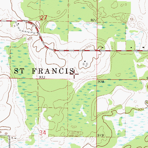 Topographic Map of Township of Saint Francis (historical), MN