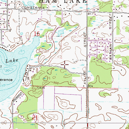 Topographic Map of Township of Ham Lake (historical), MN