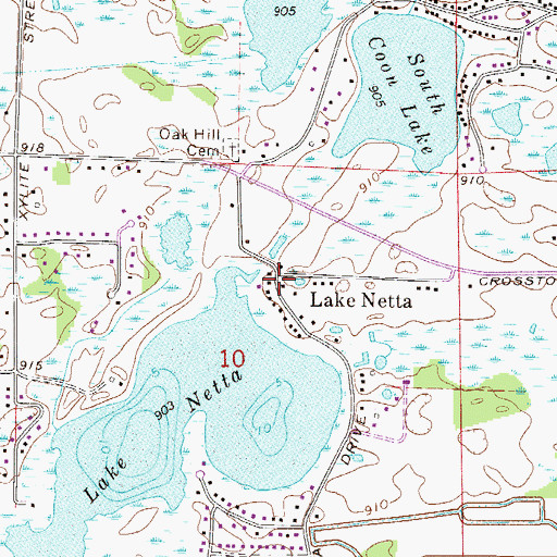 Topographic Map of Lakenetta Post Office (historical), MN