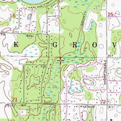 Topographic Map of Oakgrove Post Office (historical), MN