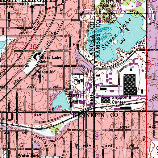Topographic Map of Prestemon Park, MN