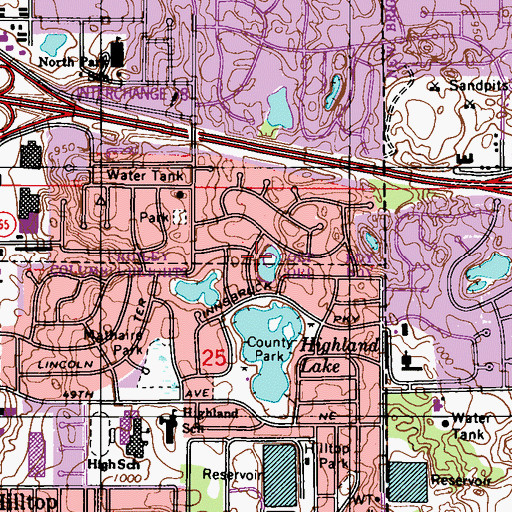 Topographic Map of Farr Lake Park, MN