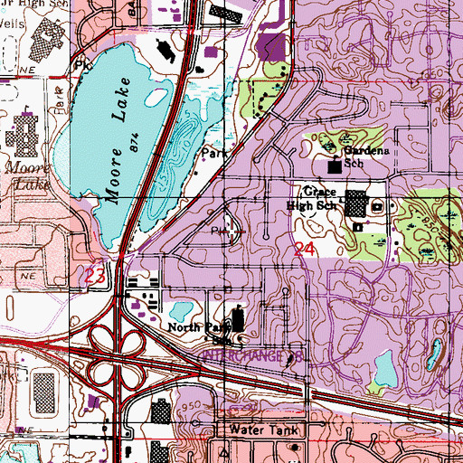 Topographic Map of Hackman Circle Park, MN