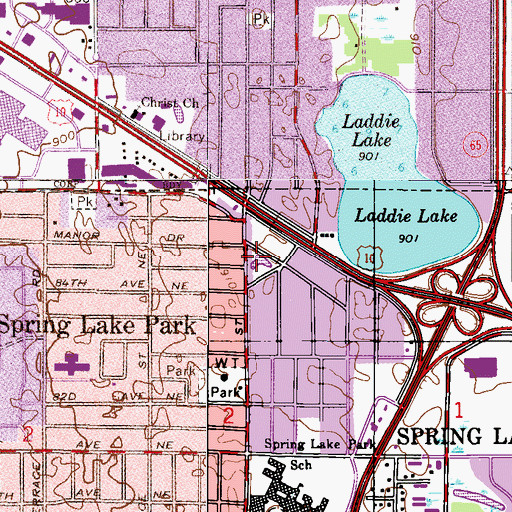 Topographic Map of Conde Park, MN