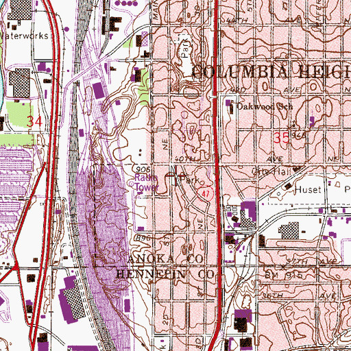 Topographic Map of Edgemoor Park, MN