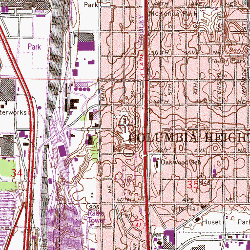 Topographic Map of Gauvitte Park, MN