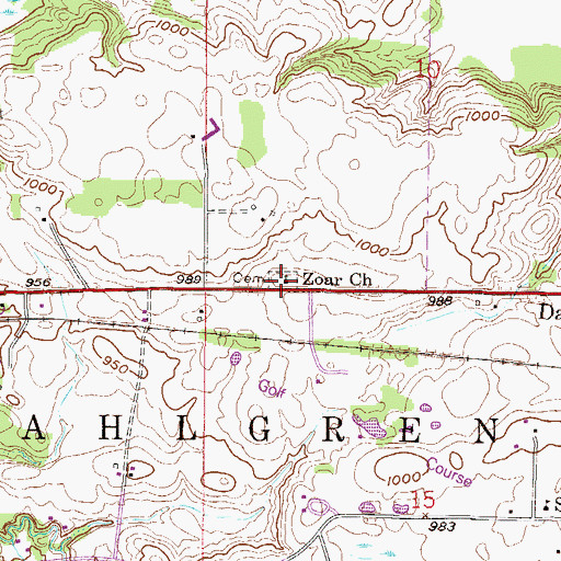 Topographic Map of German Reformed Cemetery, MN