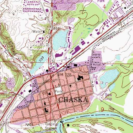 Topographic Map of Chaska, MN