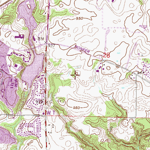 Topographic Map of Cortina Park, MN
