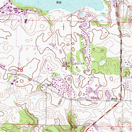 Topographic Map of Hazeltine National Golf Club, MN