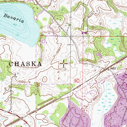 Topographic Map of Chaska Town Corner, MN