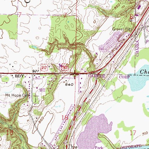 Topographic Map of Little Rapids Fur Post Historical Marker, MN