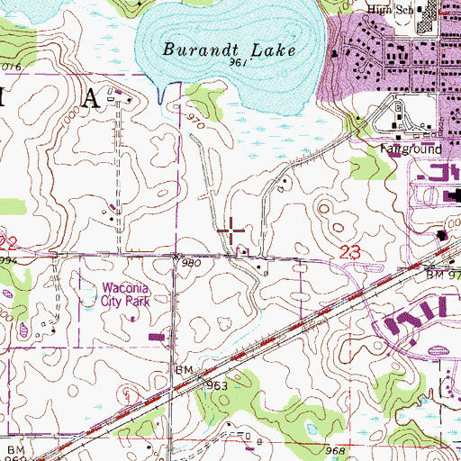 Topographic Map of Pheasant Ridge Park, MN