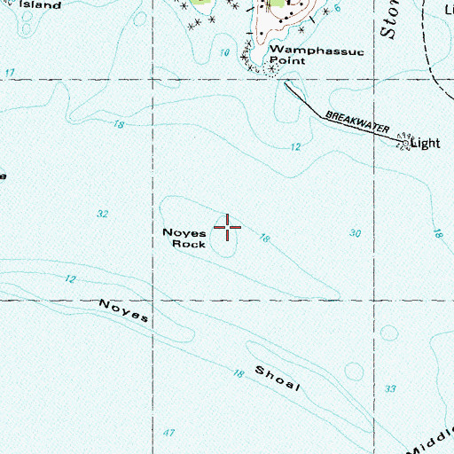 Topographic Map of Noyes Rock, CT