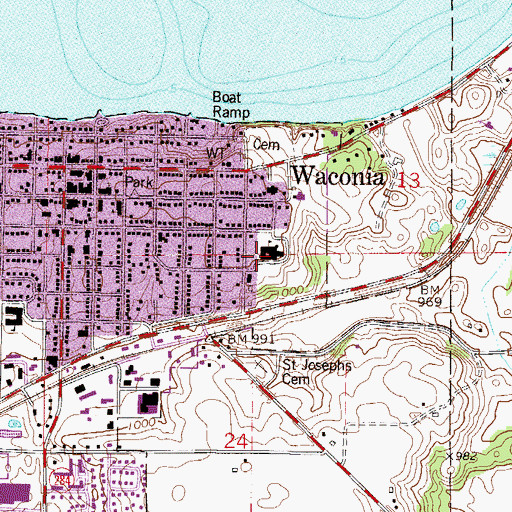 Topographic Map of Trinity Lutheran School, MN