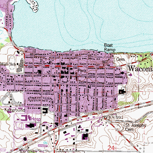 Topographic Map of Saint Joseph Catholic School, MN