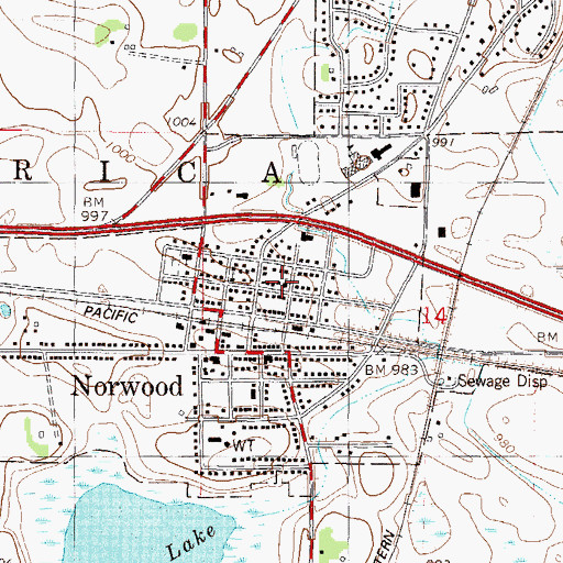 Topographic Map of Church of Peace, MN