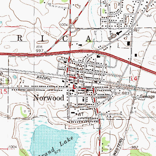 Topographic Map of Norwood, MN