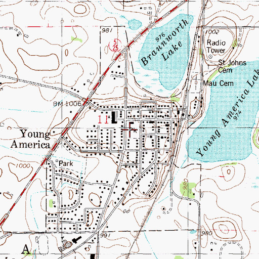 Topographic Map of Wilkommen Park, MN