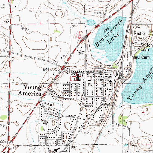 Topographic Map of Saint John's Lutheran School, MN