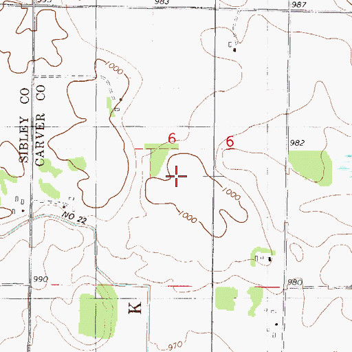 Topographic Map of Bovy Family Cemetery, MN