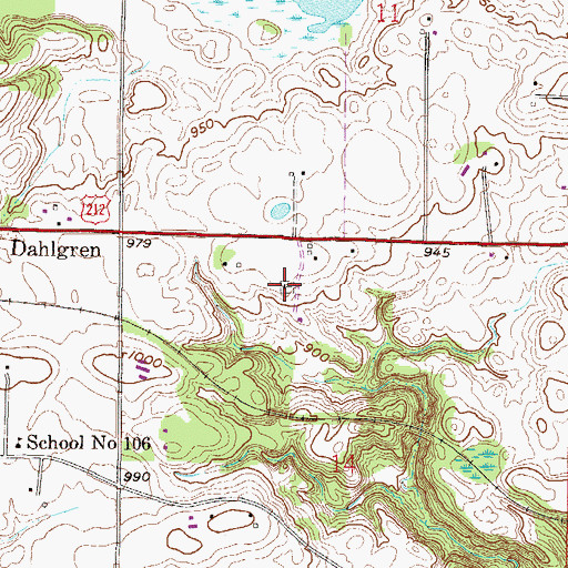 Topographic Map of Preiss Cemetery, MN