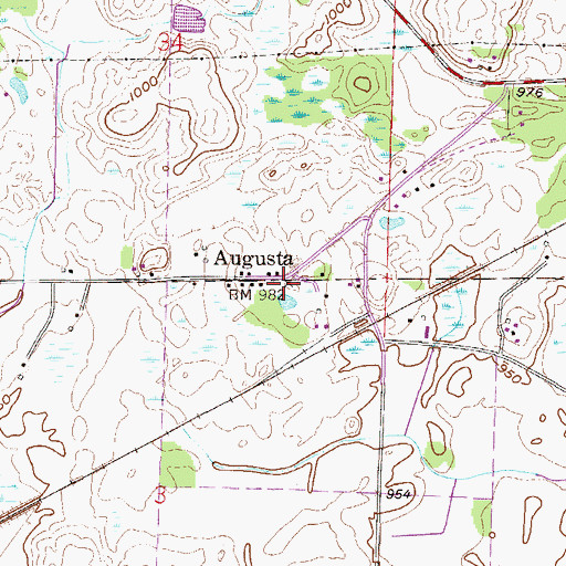 Topographic Map of Augusta, MN