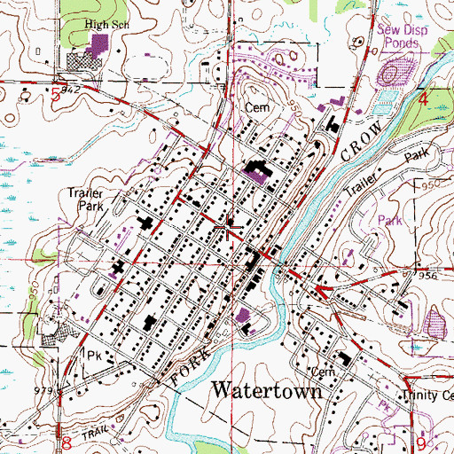 Topographic Map of Immaculate Conception Parish, MN