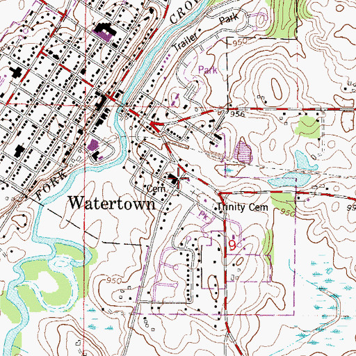 Topographic Map of Trinity Lutheran Church, MN