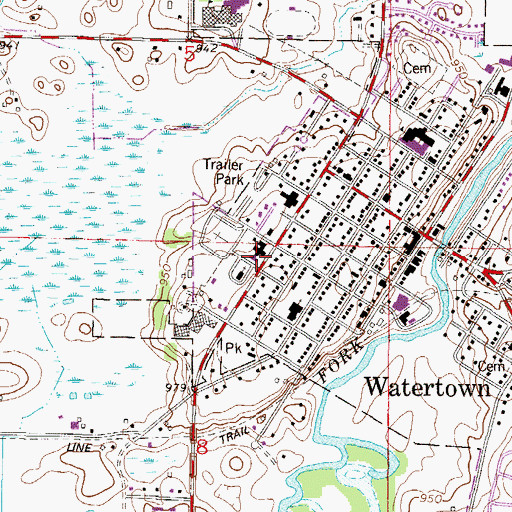 Topographic Map of Elim Nursing Home, MN