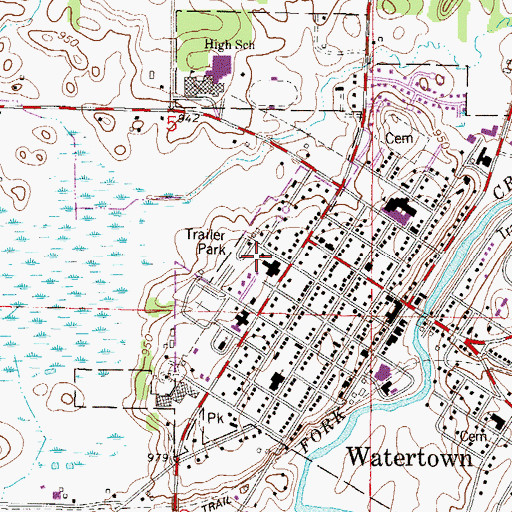 Topographic Map of White Mobile Home Park, MN