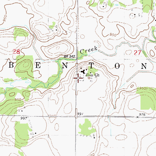 Topographic Map of Zion Lutheran Church Cemetery, MN