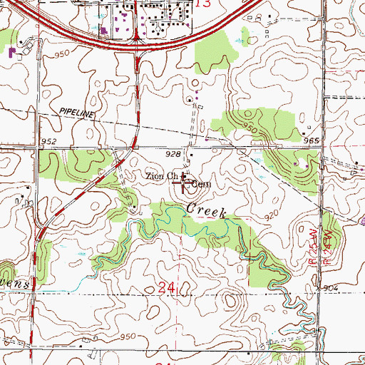 Topographic Map of Cologne United Methodist Cemetery, MN