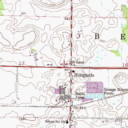 Topographic Map of Saint John's United Church of Christ Cemetery, MN