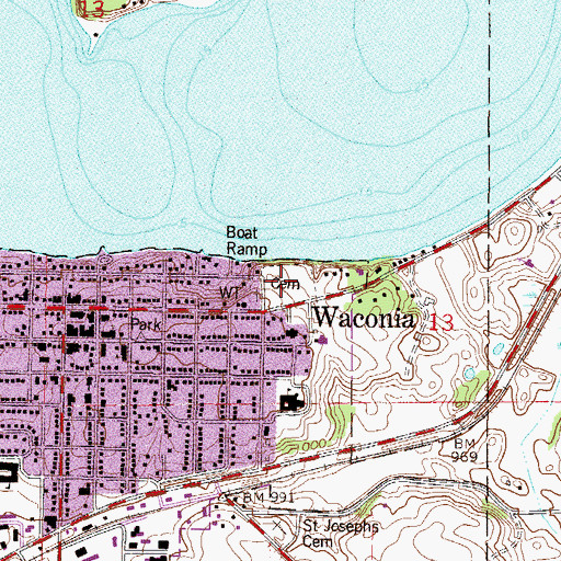 Topographic Map of Lakeview / Waconia Public Cemetery, MN