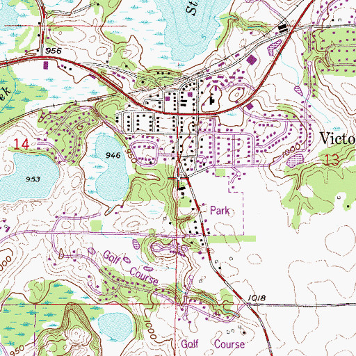 Topographic Map of Saint Victoria Cemetery, MN