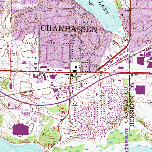 Topographic Map of Saint Hubert Catholic Cemetery, MN