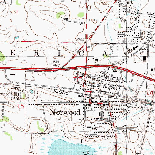 Topographic Map of Church of the Ascension Catholic Cemetery, MN