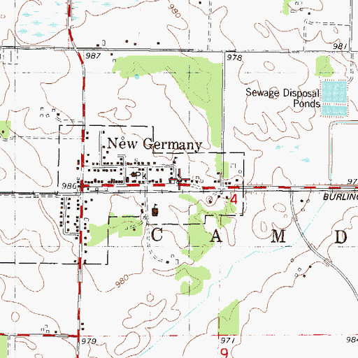 Topographic Map of Saint Mark's Lutheran Church, MN