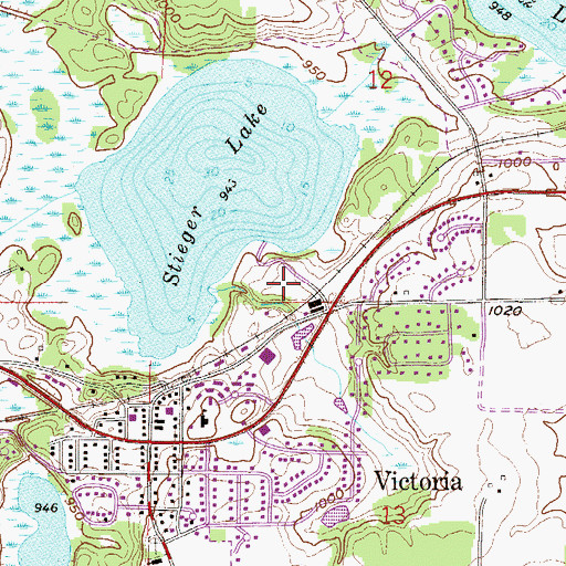 Topographic Map of Victoria Care Center, MN