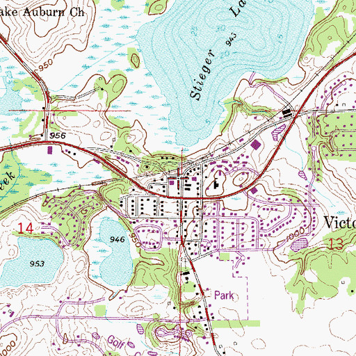 Topographic Map of Victoria City Hall, MN