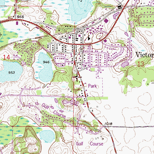 Topographic Map of Saint Victoria Catholic Church, MN