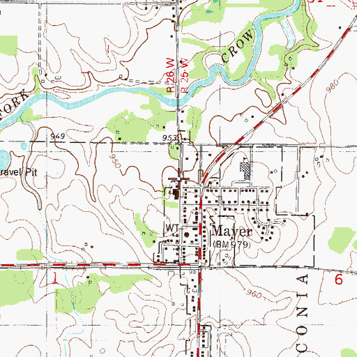 Topographic Map of Mayer City Hall, MN