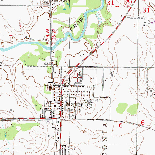 Topographic Map of Mayer Lutheran High School, MN