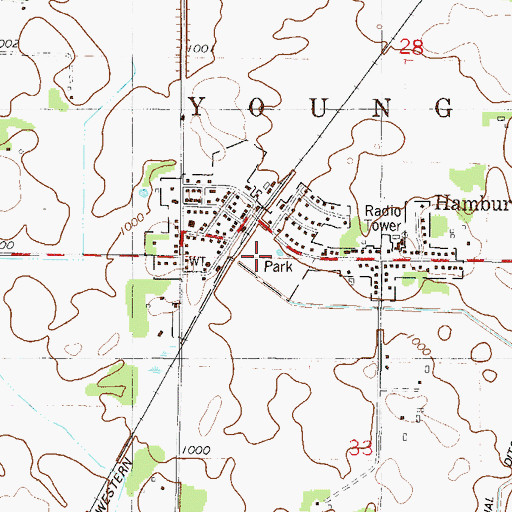 Topographic Map of Hamburg Bicentennial Park, MN