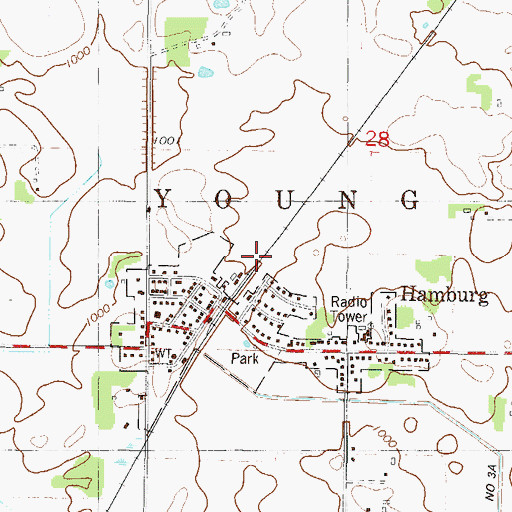 Topographic Map of Hawks Park, MN