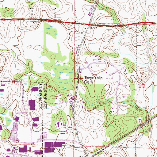 Topographic Map of Chanhassen Pioneer Cemetery, MN