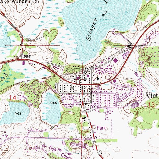 Topographic Map of Victoria Post Office, MN